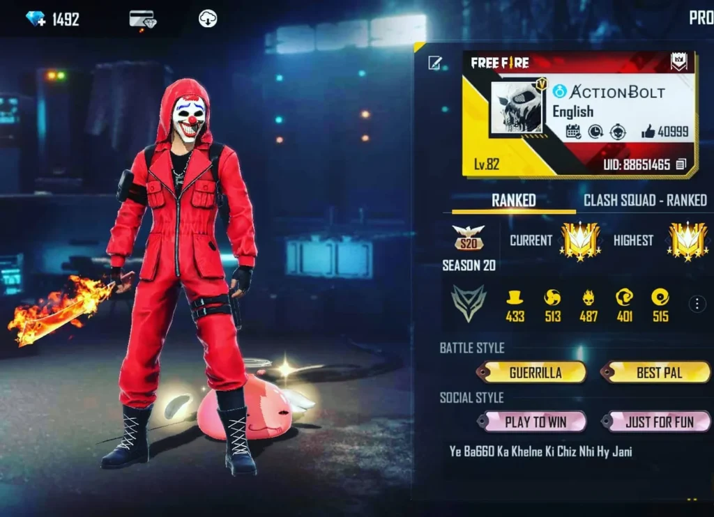Action Bolt Free Fire ID